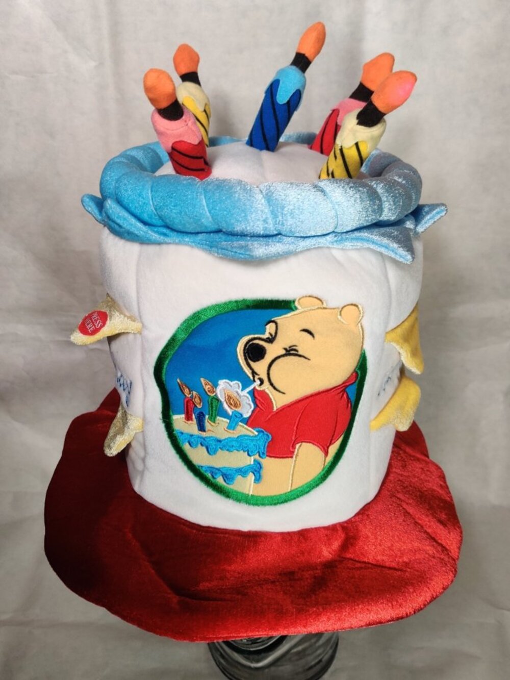 Vintage Disneyland Winnie the Pooh Birthday Cake Hat Light Up Embroidered Adult